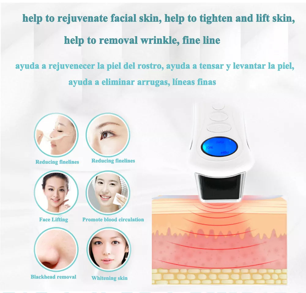 Handheld Galvanic Spa Nu Electroporator Skin Tightening Face Lift Microcurrent Facial Machine Galvanic Current Device Skin Care