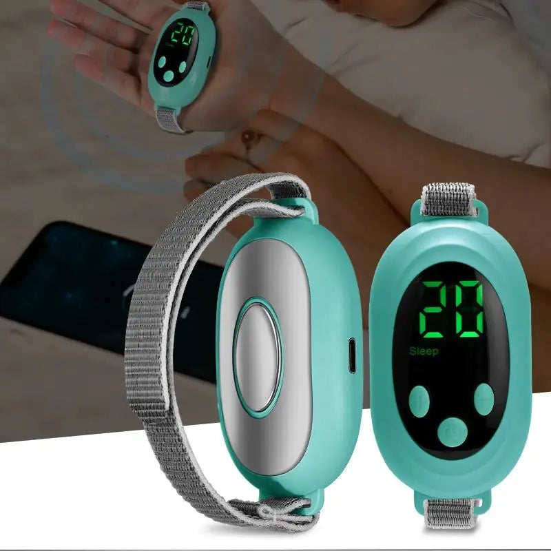 Microcurrent EMS Sleep Aid Device Palm Pulse Massager Blue-1