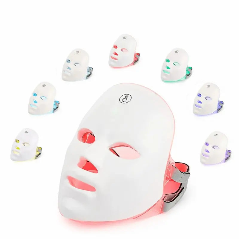 Portable 7 Color Light Facial Mask - Touch Screen Skin Care Device with Multi-Function Beauty Benefits - USB Charged-0