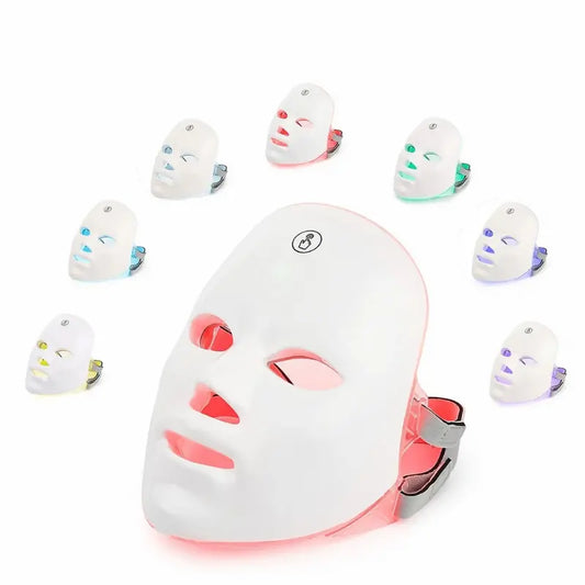 Portable 7 Color Light Facial Mask - Touch Screen Skin Care Device with Multi-Function Beauty Benefits - USB Charged-0