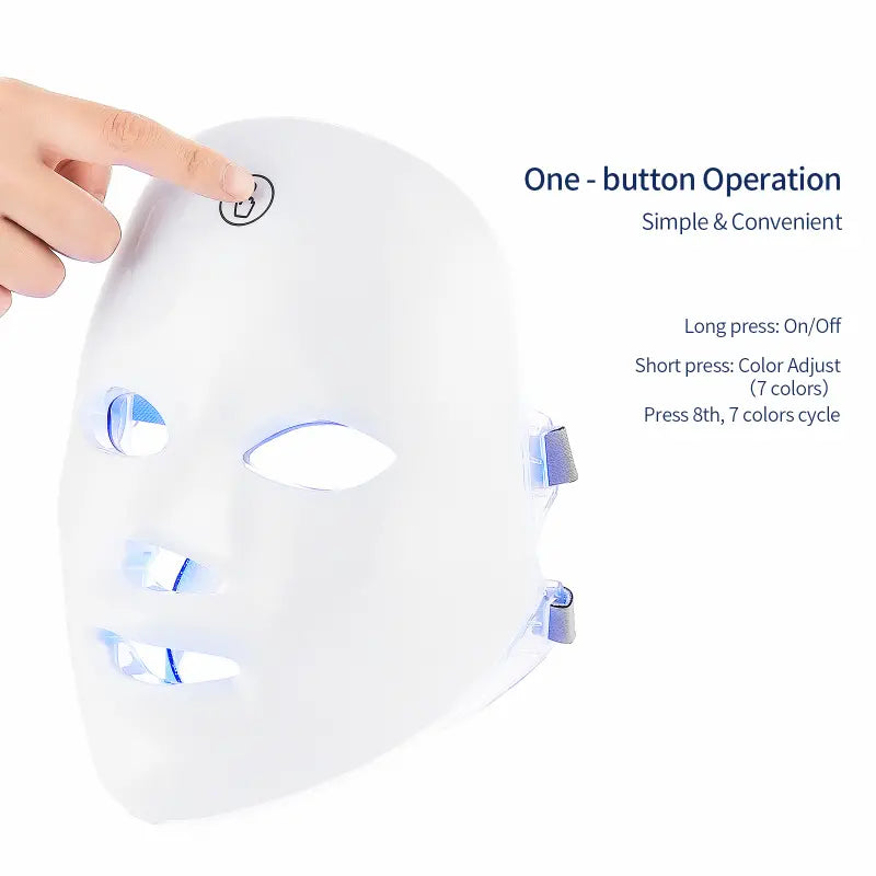 Portable 7 Color Light Facial Mask - Touch Screen Skin Care Device with Multi-Function Beauty Benefits - USB Charged-2