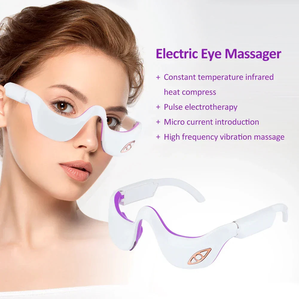EMS Microcurrent Pulse Eye Massager with Heating Therapy for Fatigue Relief-2