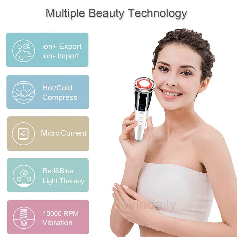EMS Hot Cold Face Lifting Beauty Device - LED Photon Therapy