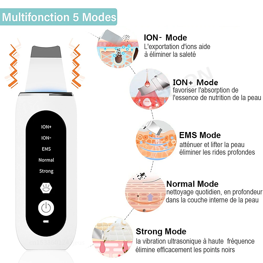 STELLAR - Exfoliant Lifting EMS  5 fonctions  - Soin à ultrasons & photons