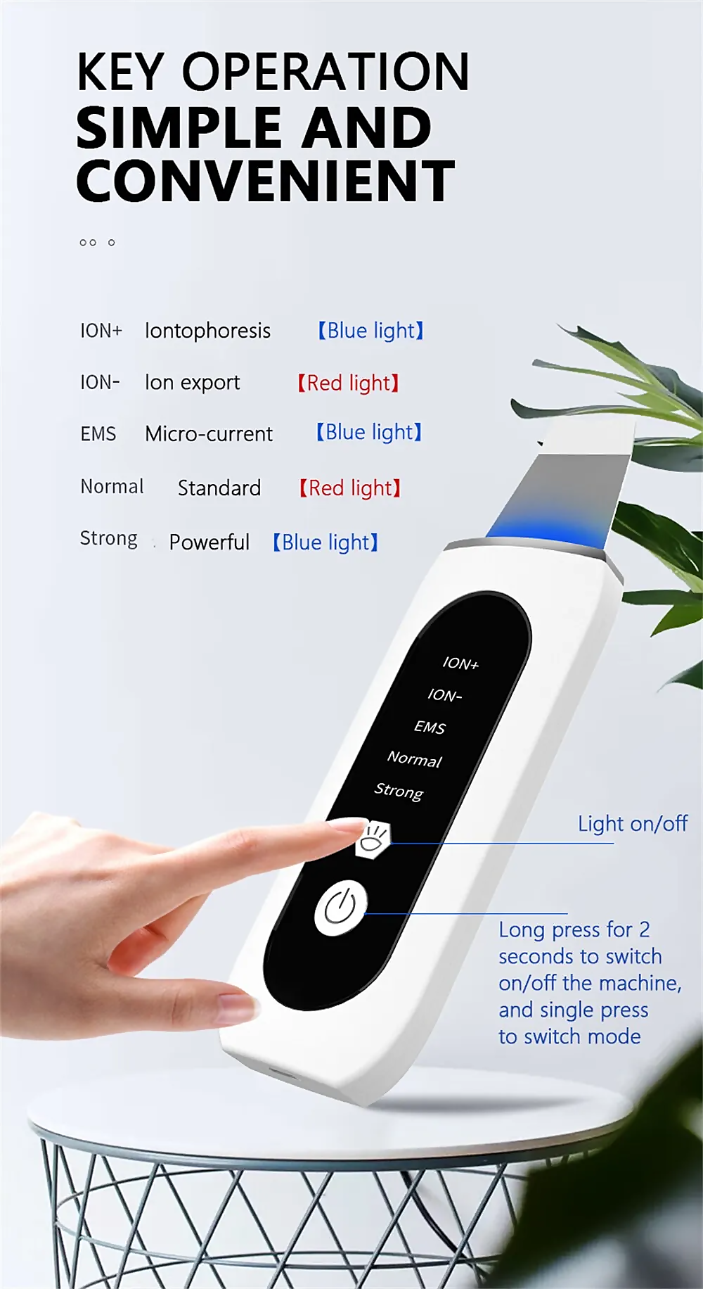STELLAR - Exfoliant Lifting EMS  5 fonctions  - Soin à ultrasons & photons